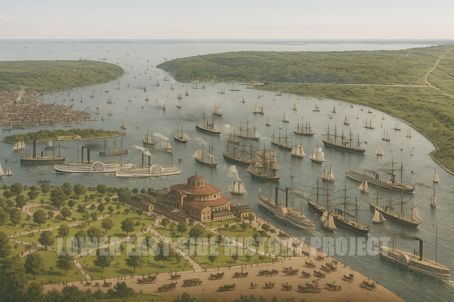 Our rendering of Battery Park c.1872