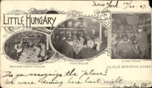 Postcard from Little Hungary Restaurant, 255 E. Houston St., LESHP archives.